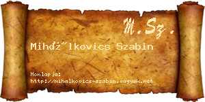 Mihálkovics Szabin névjegykártya